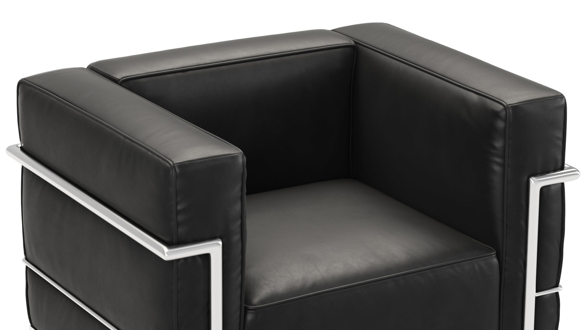 Corbusier - Corbusier Grand Modele Lounge Chair, Midnight Black Premium Leather