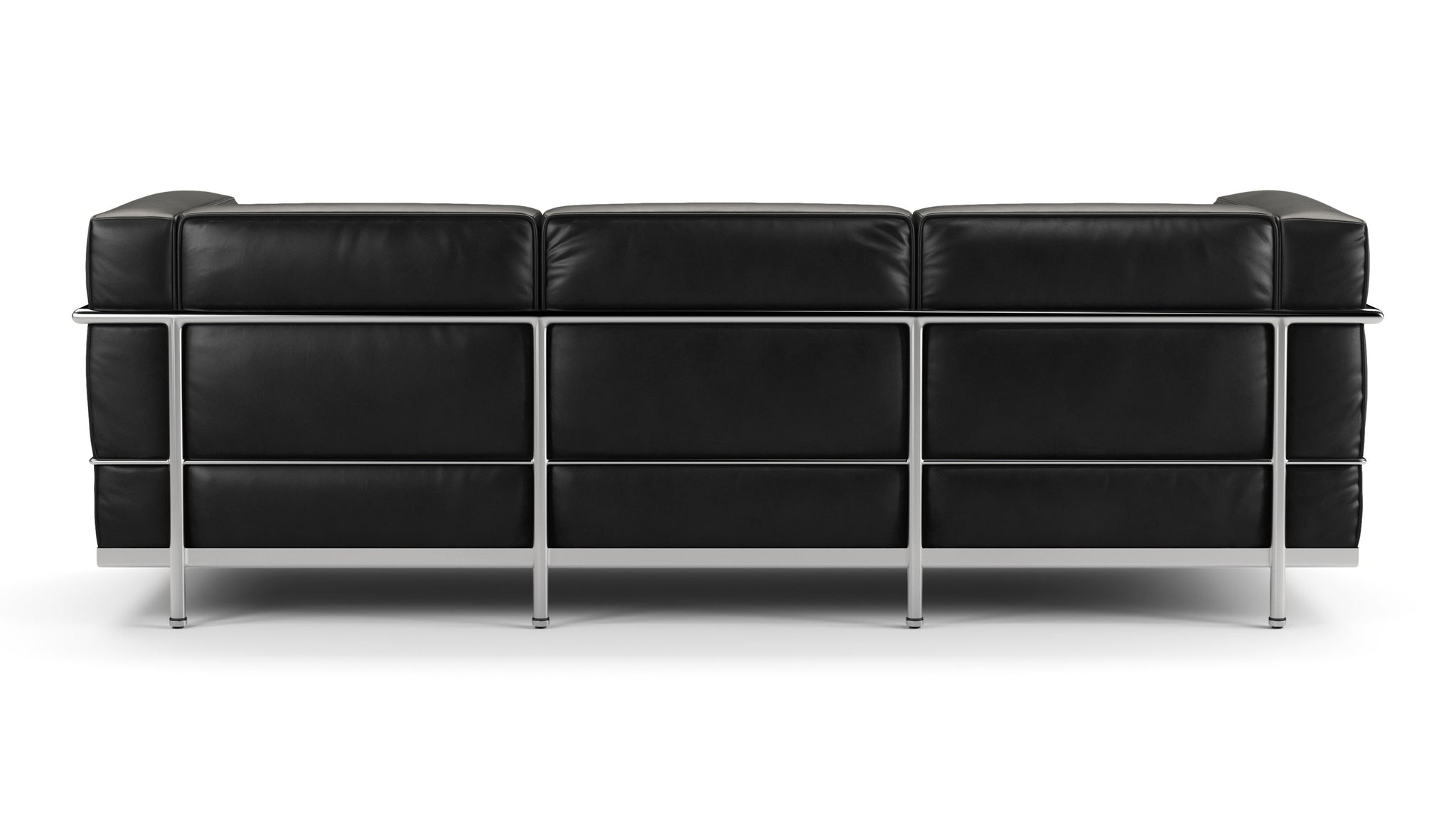 Corbusier - Corbusier Grand Modele Three Seater Sofa, Midnight Black Premium Leather