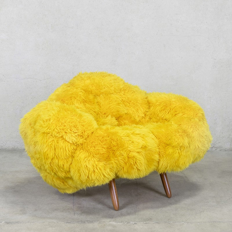 Yellow Plush Sofa Seat