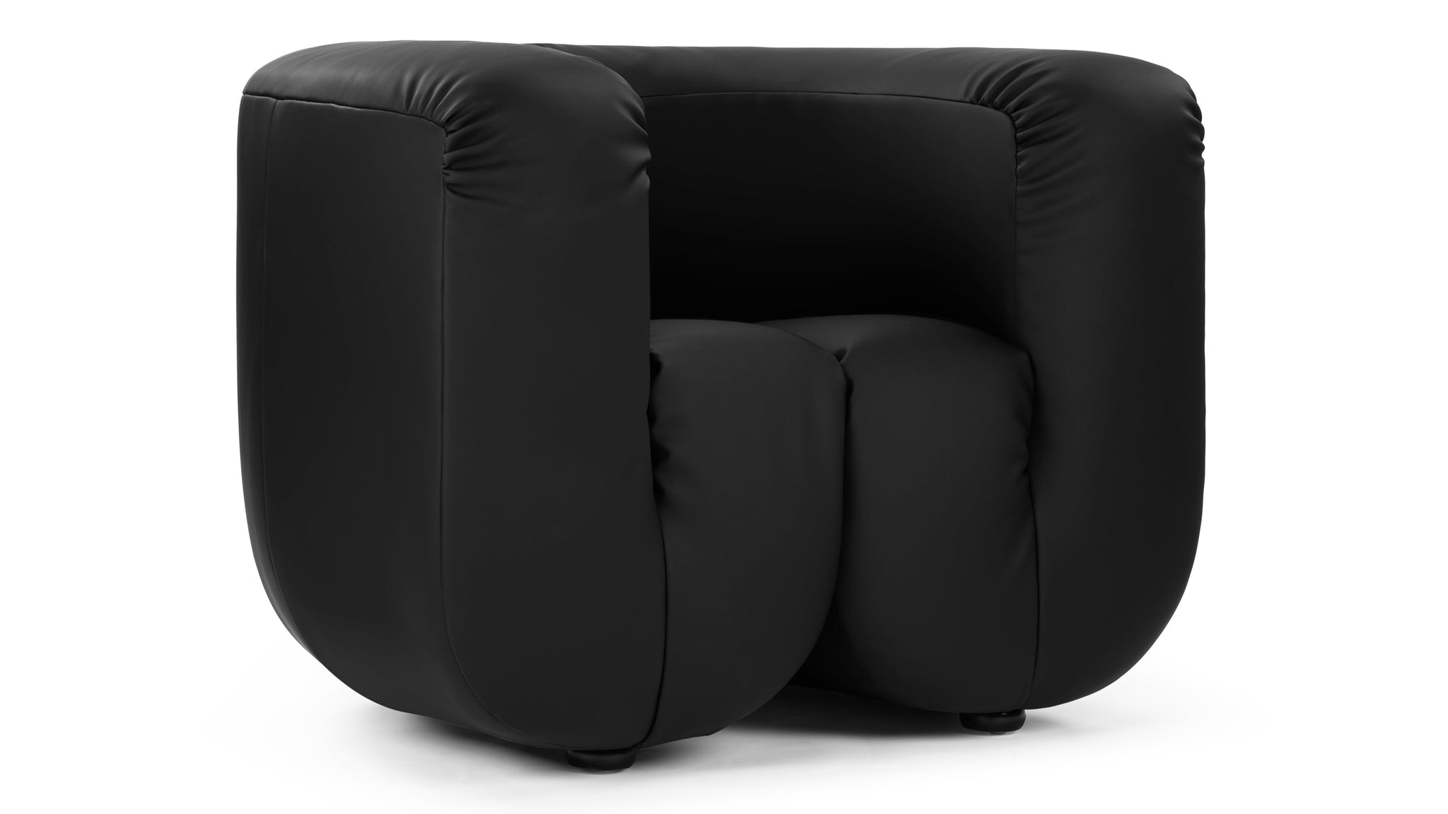 Seb - Seb Lounge Chair, Black Vegan Leather