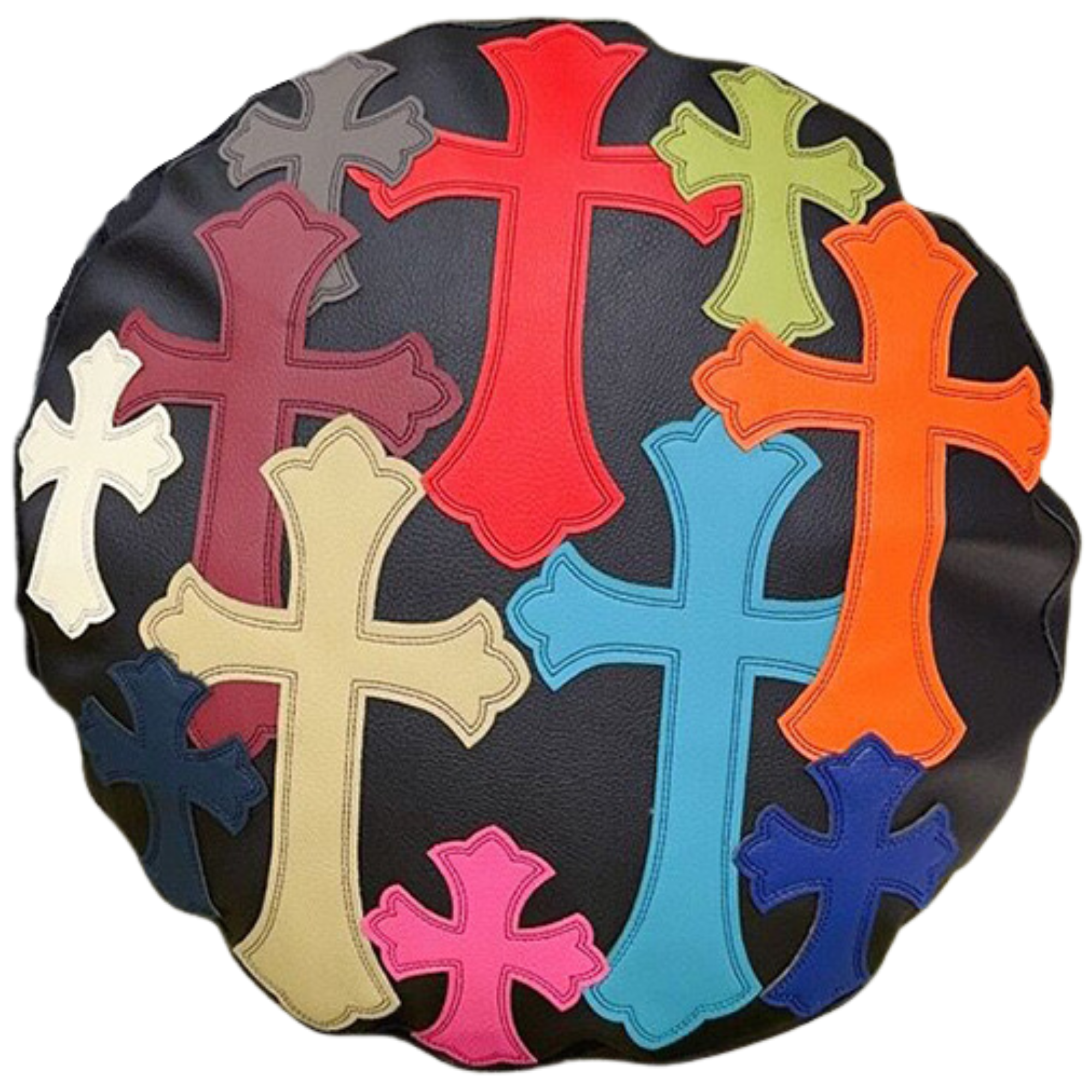 Colorful Cross Leather Cushion