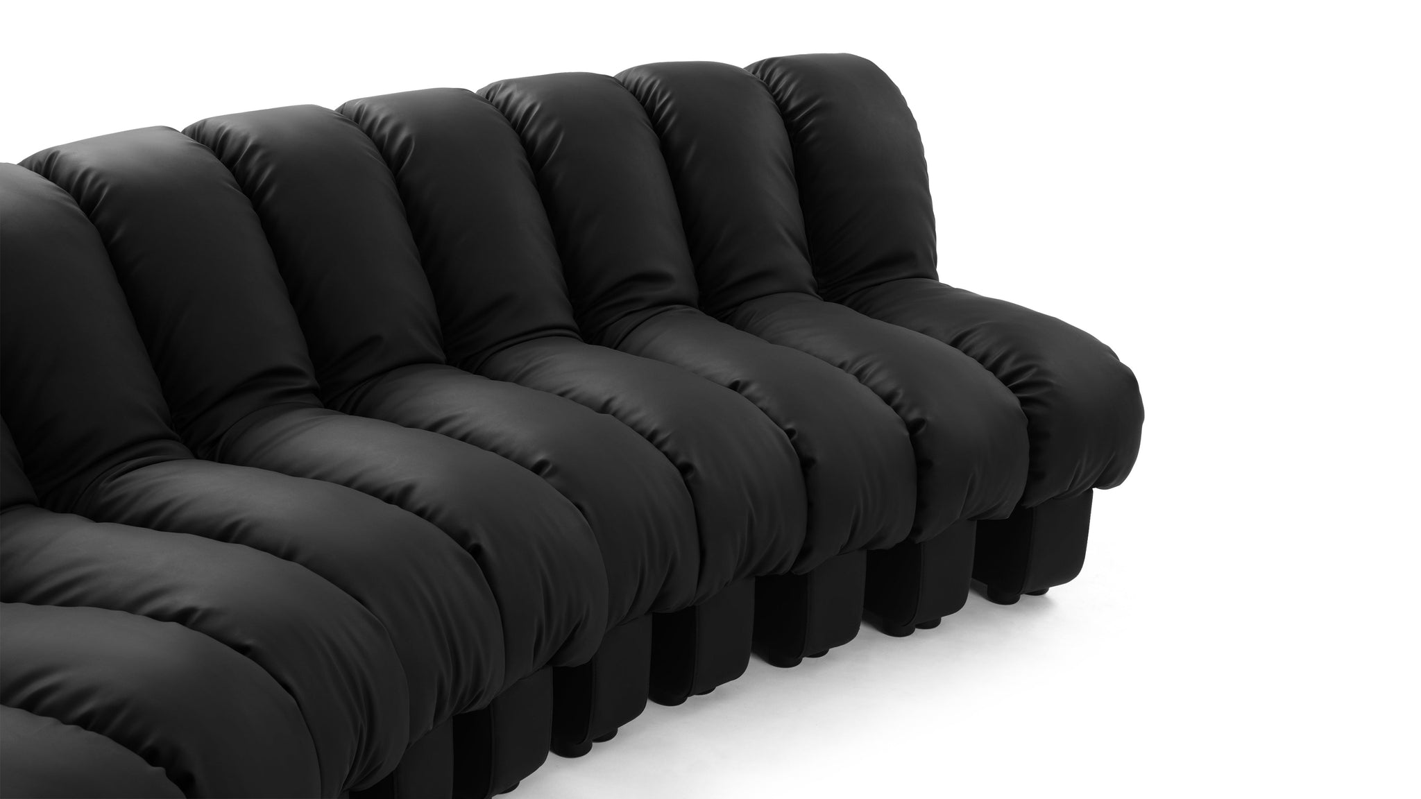 DS 600 - DS 600 Sectional Sofa, Combination 2, Left Arm, Black Vegan Leather