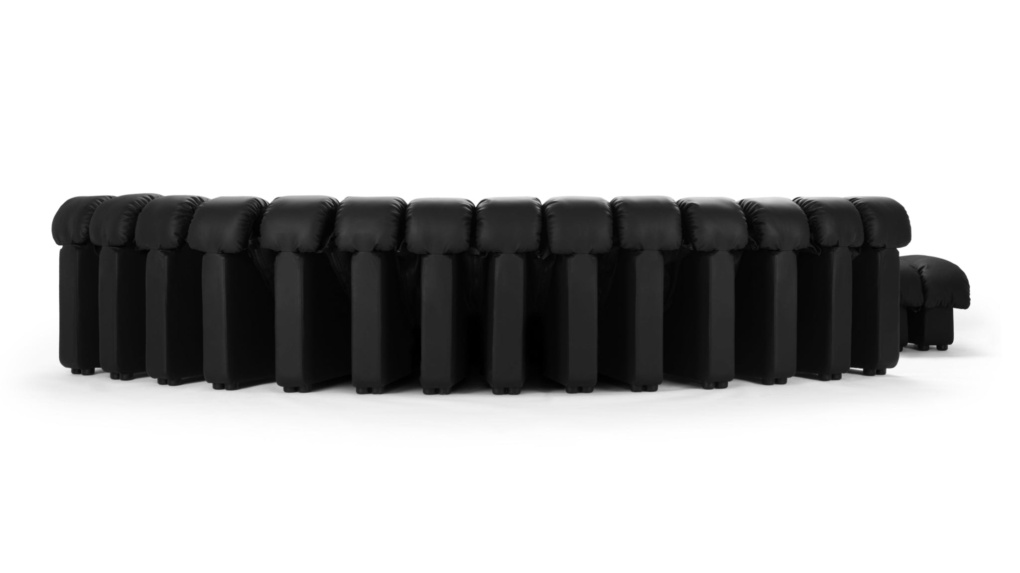 DS 600 - DS 600 Sectional Sofa, Combination 2, Left Arm, Black Vegan Leather