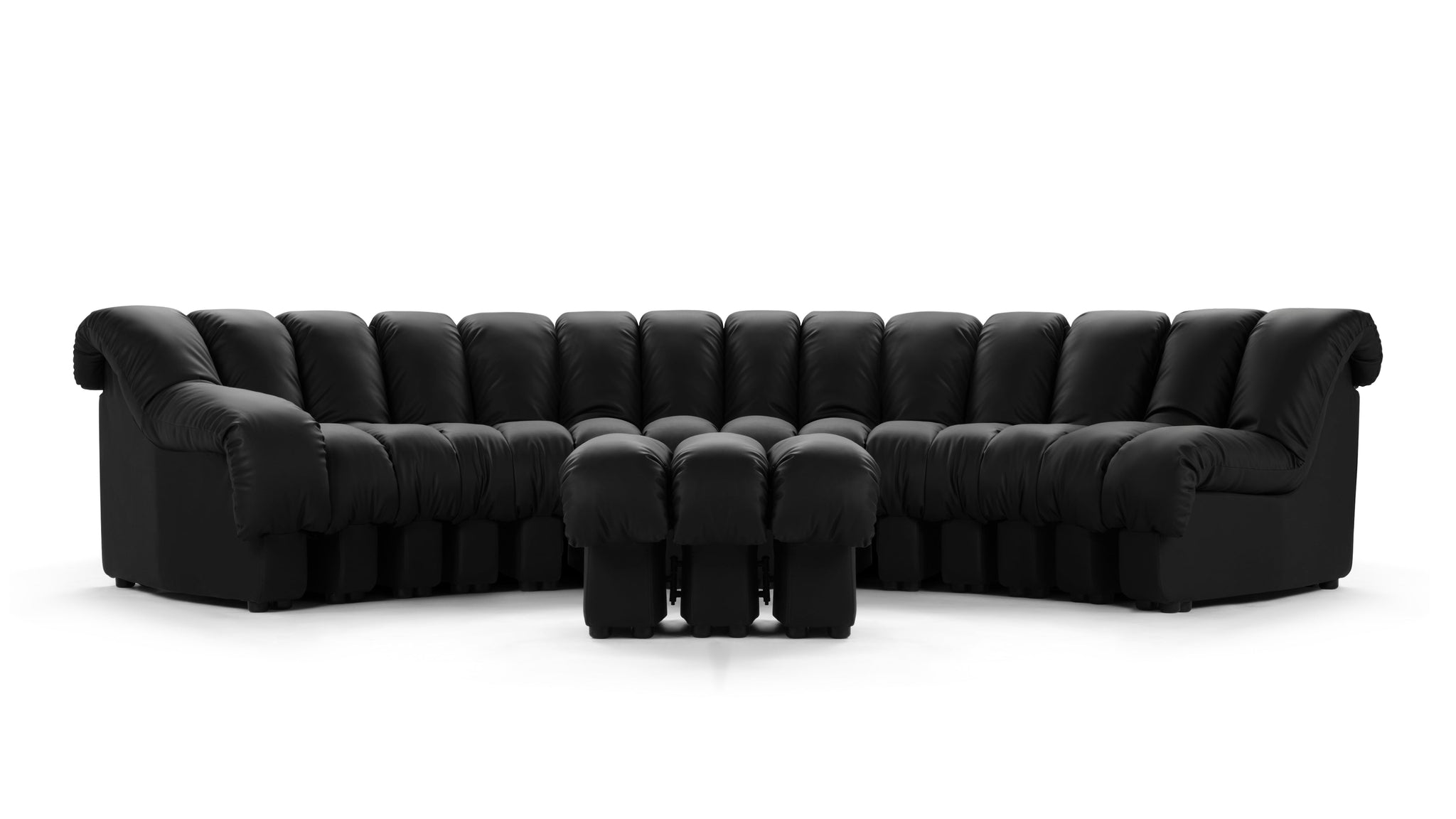 DS 600 - DS 600 Sectional Sofa, Combination 2, Left Arm, Black Vegan Leather