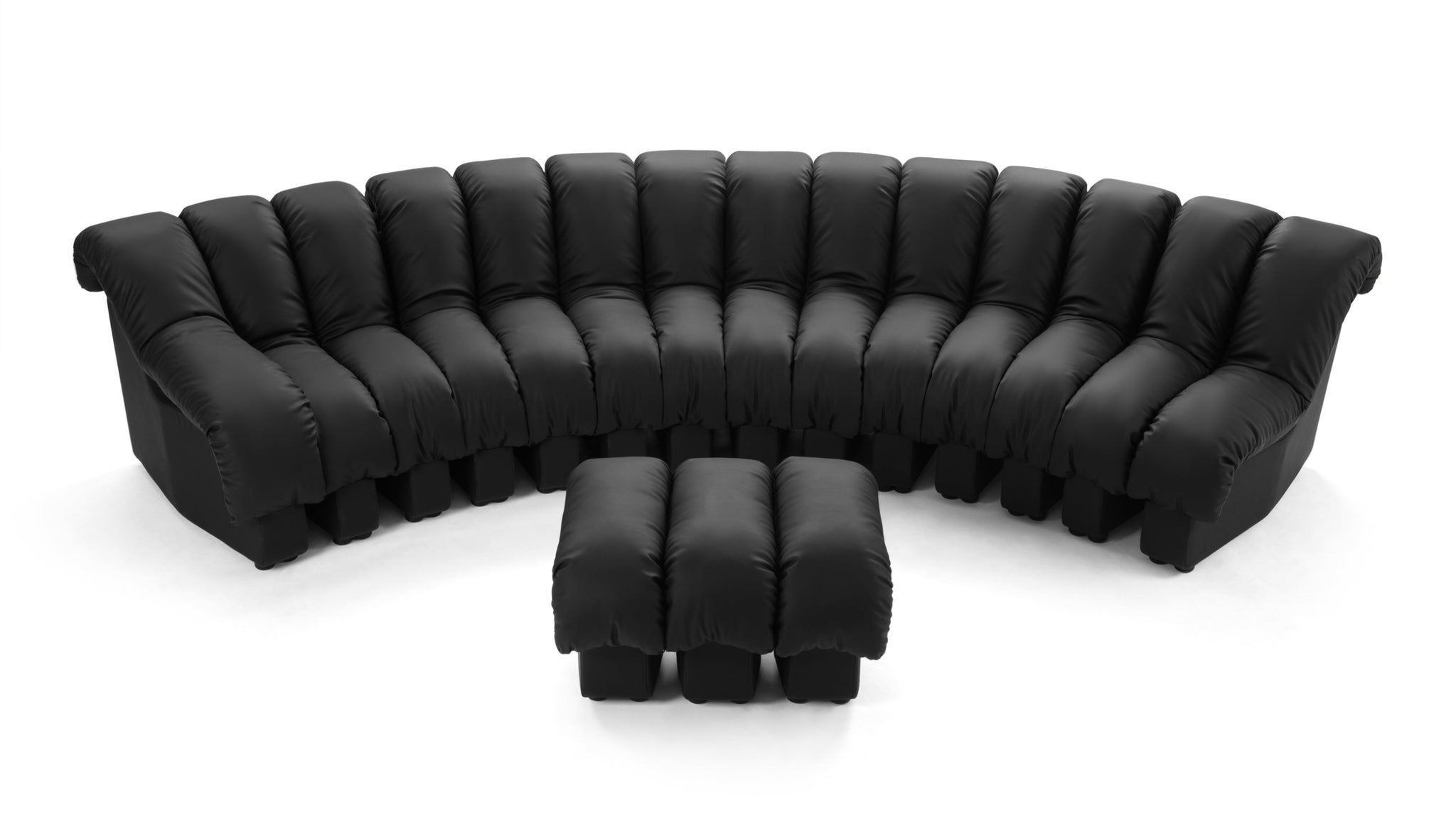 DS 600 - DS 600 Sectional Sofa, Combination 2, Left Arm, Black Vegan Leather