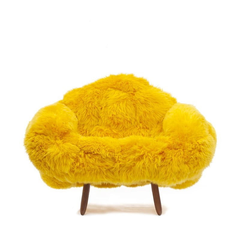 Yellow Plush Sofa Seat