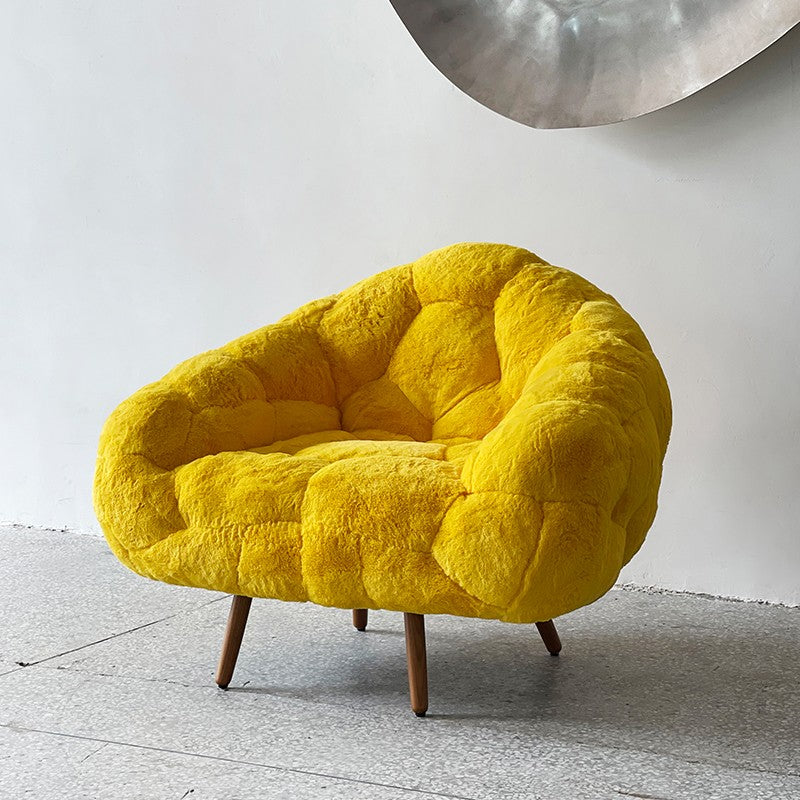 Yellow Plush Sofa Seat