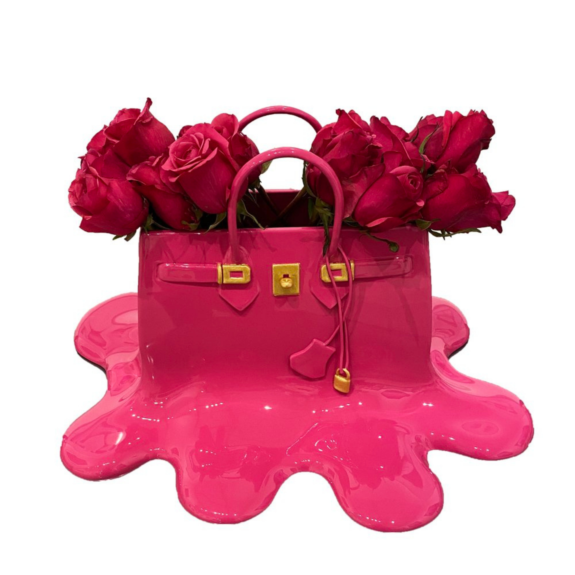 Pink Melted Handbag Vase