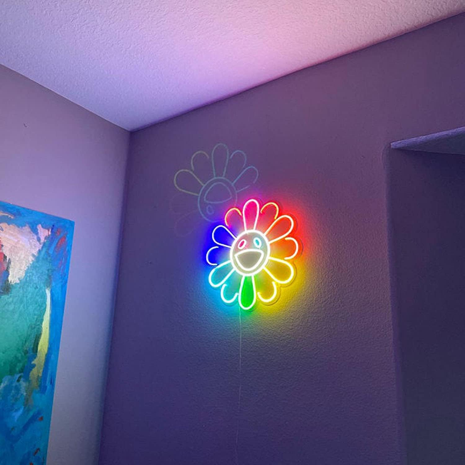 Happy Flower Neon Sign