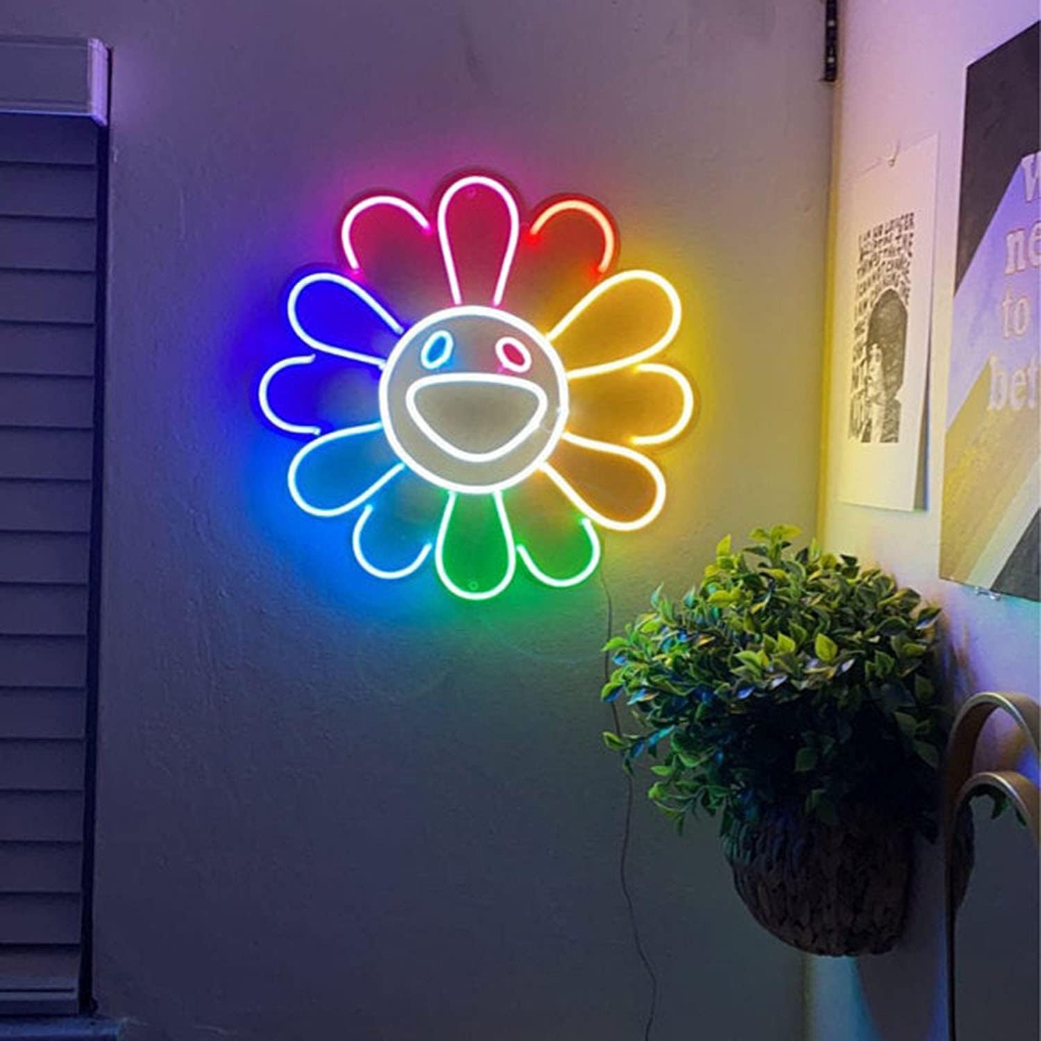 Happy Flower Neon Sign