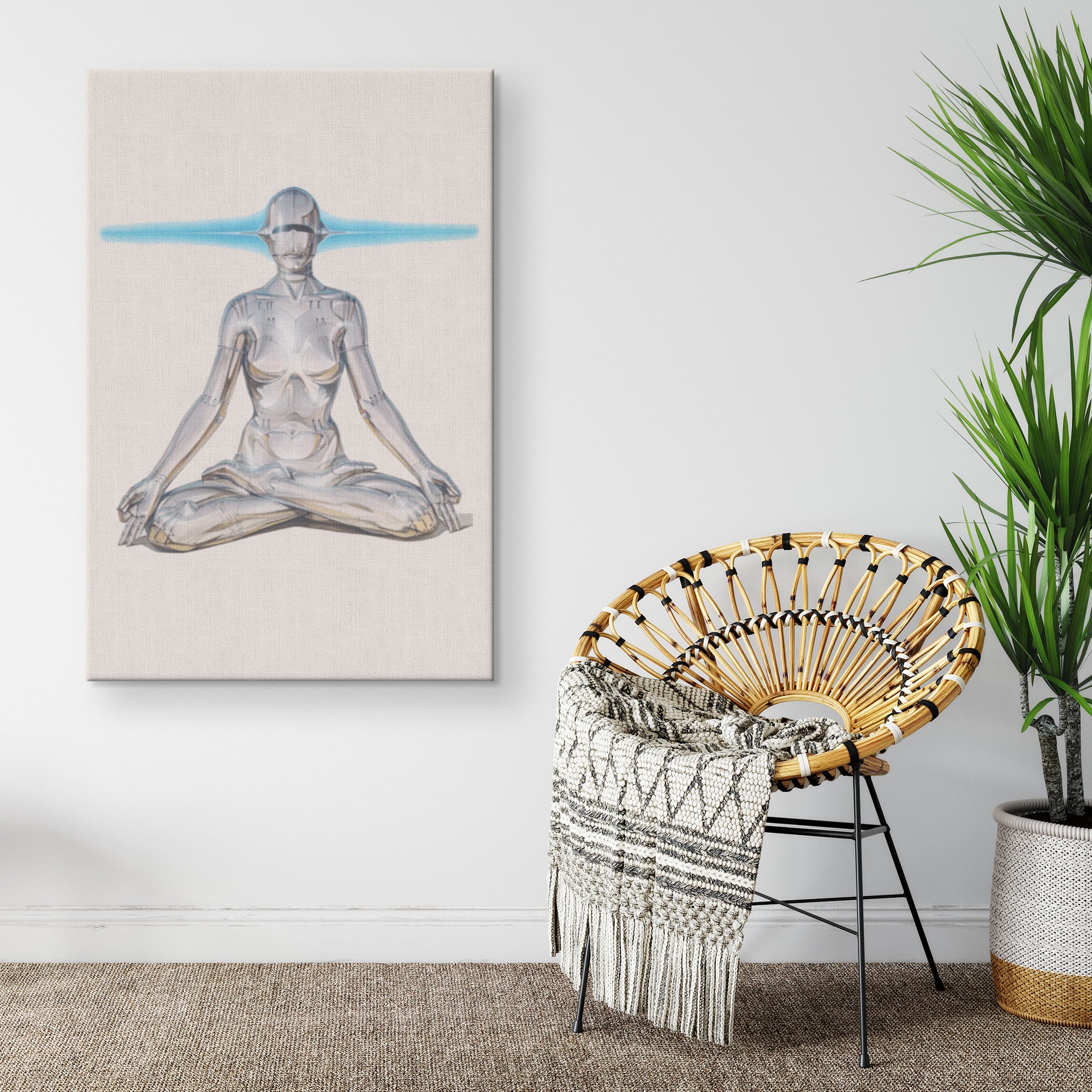 "Meditating Robot" Canvas Print