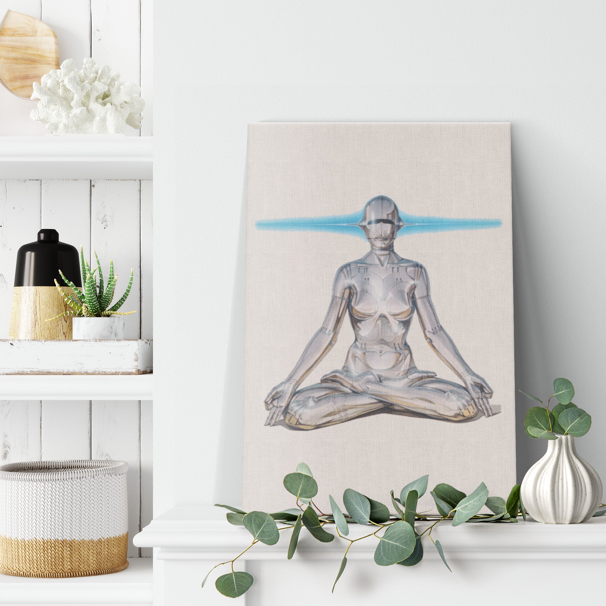 "Meditating Robot" Canvas Print