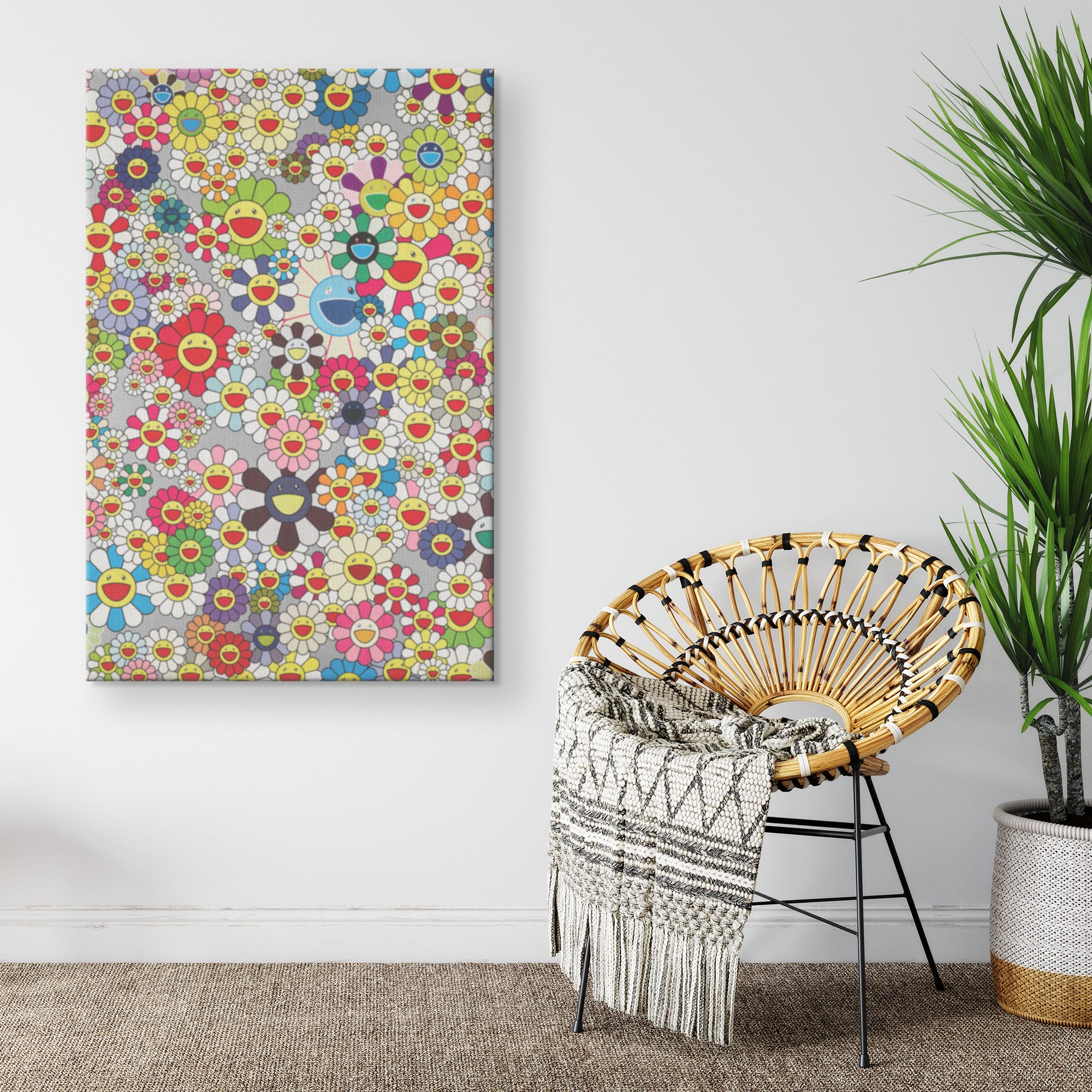 "Rainbow Flowers" Canvas Print