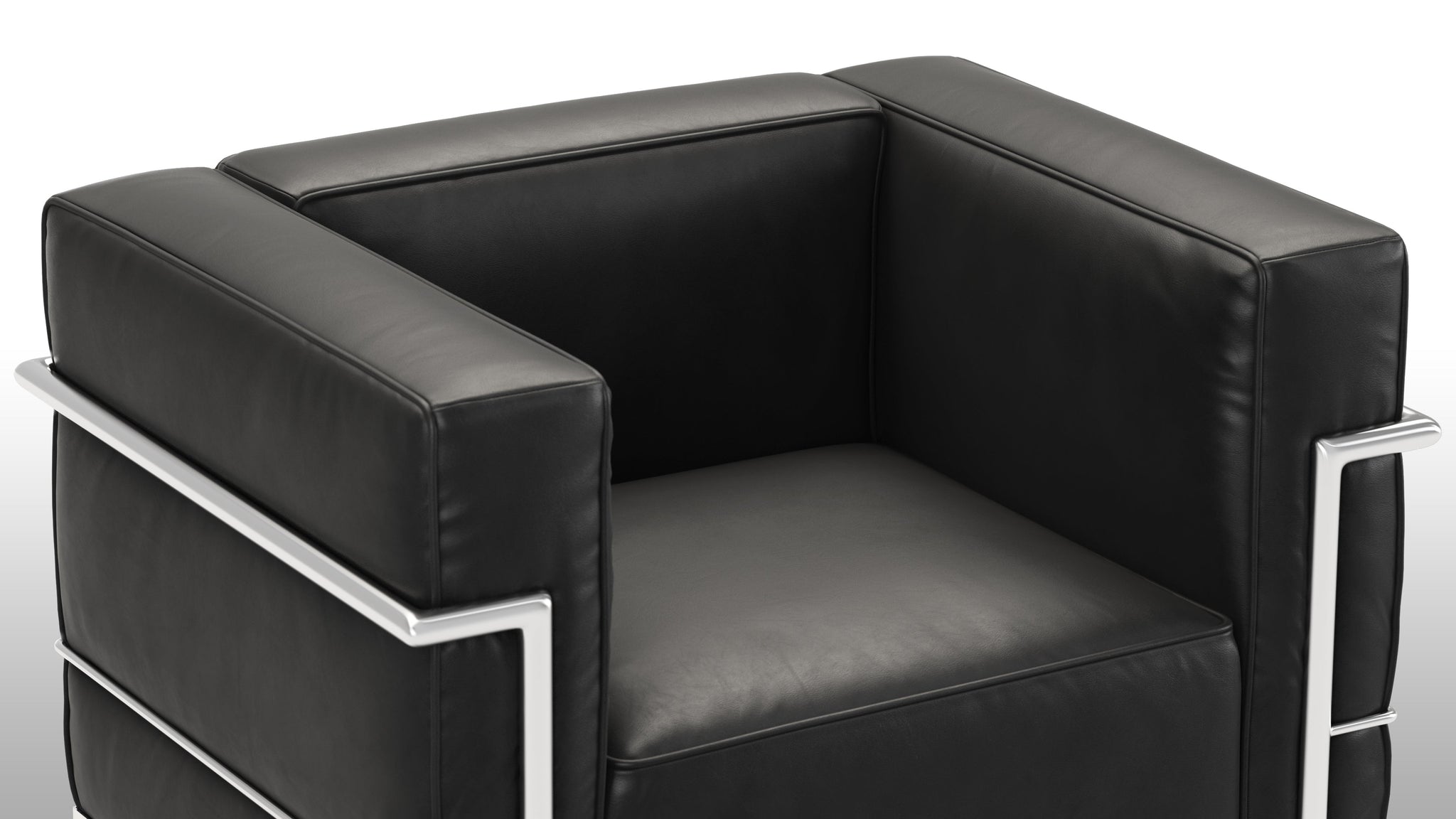 Corbusier - Corbusier Grand Modele Lounge Chair, Midnight Black Premium Leather