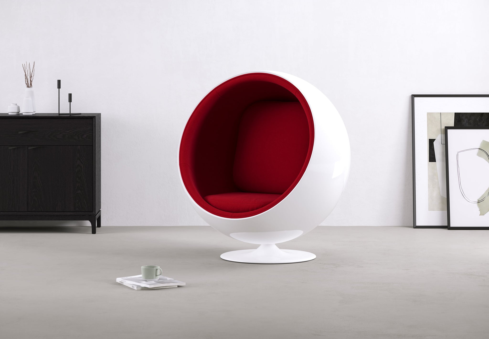 Ball - Ball Chair, Bold Red Wool