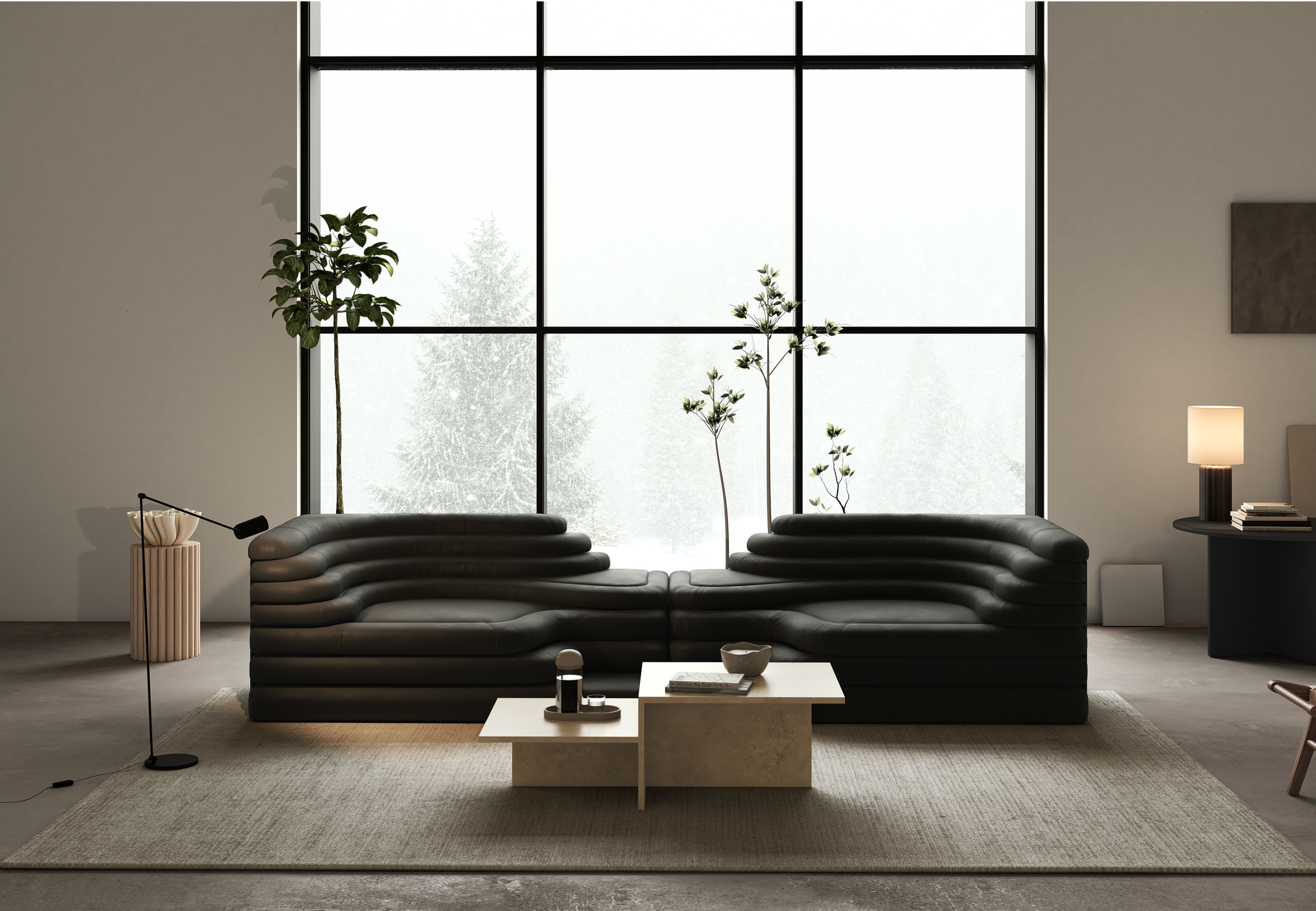 Terrazza - Terrazza Sofa Combination, Black Vegan Leather